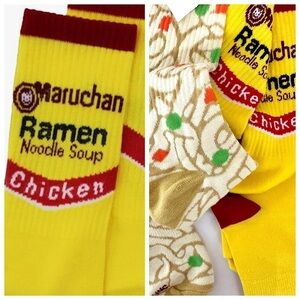 NEW! URBAN OUTFITTERS RAMEN CREW SOCKS 2 Pairs NWT Size 8-12 Unisex Noodles